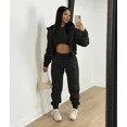thumbnail image 3 of 3pcs Women's Clothing Set Fleece-lined Hooded Sweater &Sleeveless Tank Top & Sports Sweatpants Pants, 3 of 4