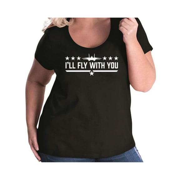 I'll Fly With You Womens Plus Size Scoopneck Tee