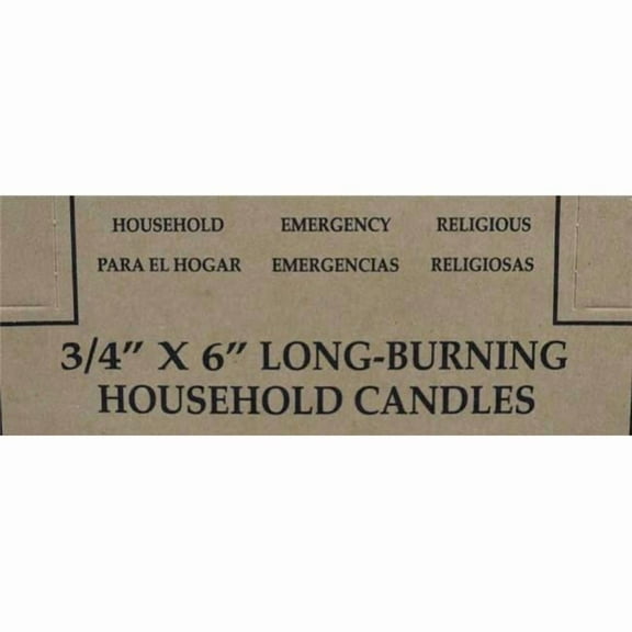AzureGreen C6BR36 6 in. Household Candle, Brown - Set of 36