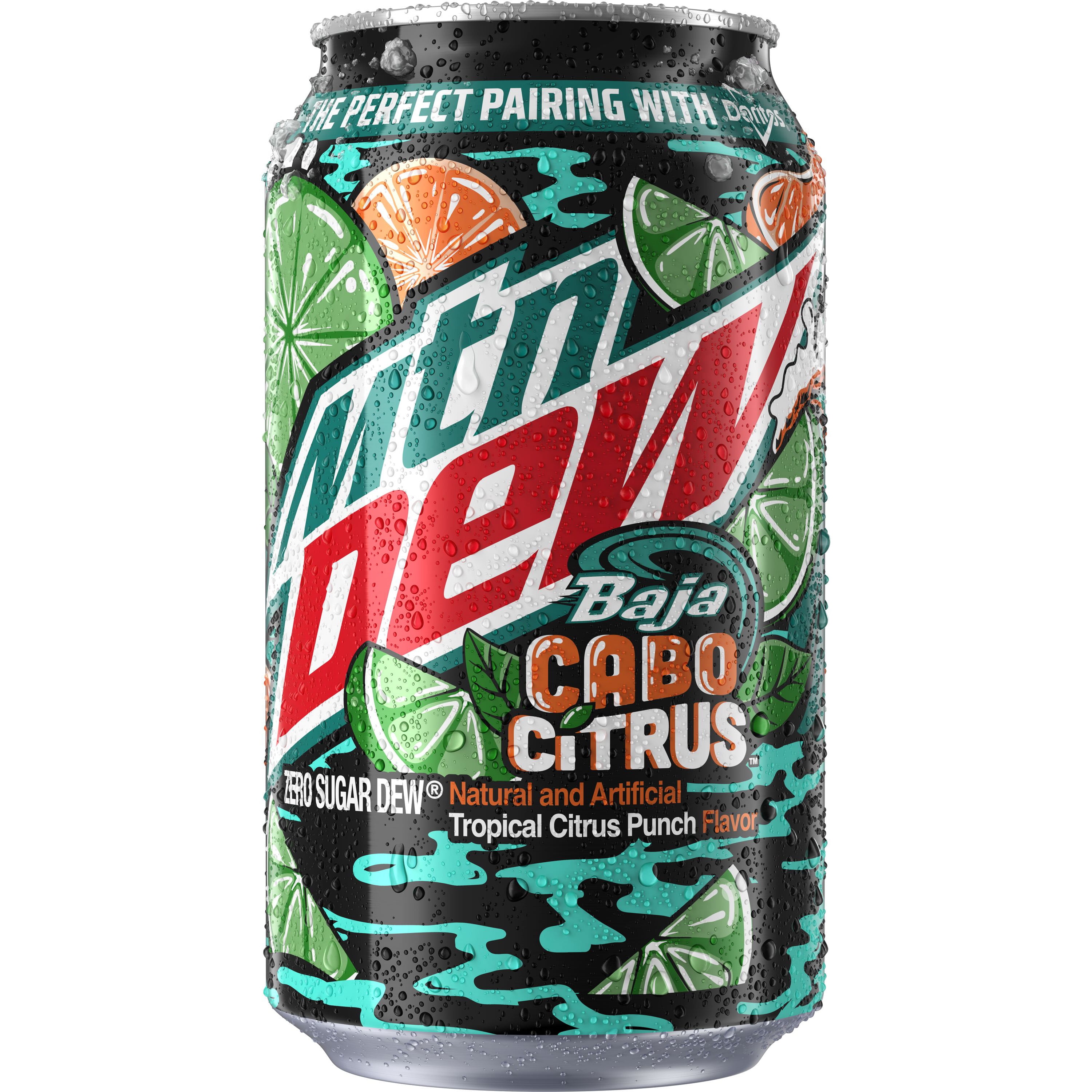 (2 pack) Mountain Dew Zero Sugar Baja Blast Soda Cabo Citrus, 12 fl oz 12 pack Cans