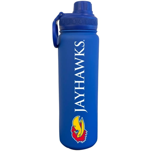 Royal Kansas Jayhawks 24oz. Logo Stainless Sport Bottle