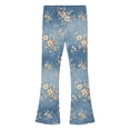 thumbnail image 3 of Fancifize Flare Leg Pants for Girls, Elasitc Waist Bell Bottom Pants, Trendy Floral Print Retro Trousers 2-13 Years, 3 of 6