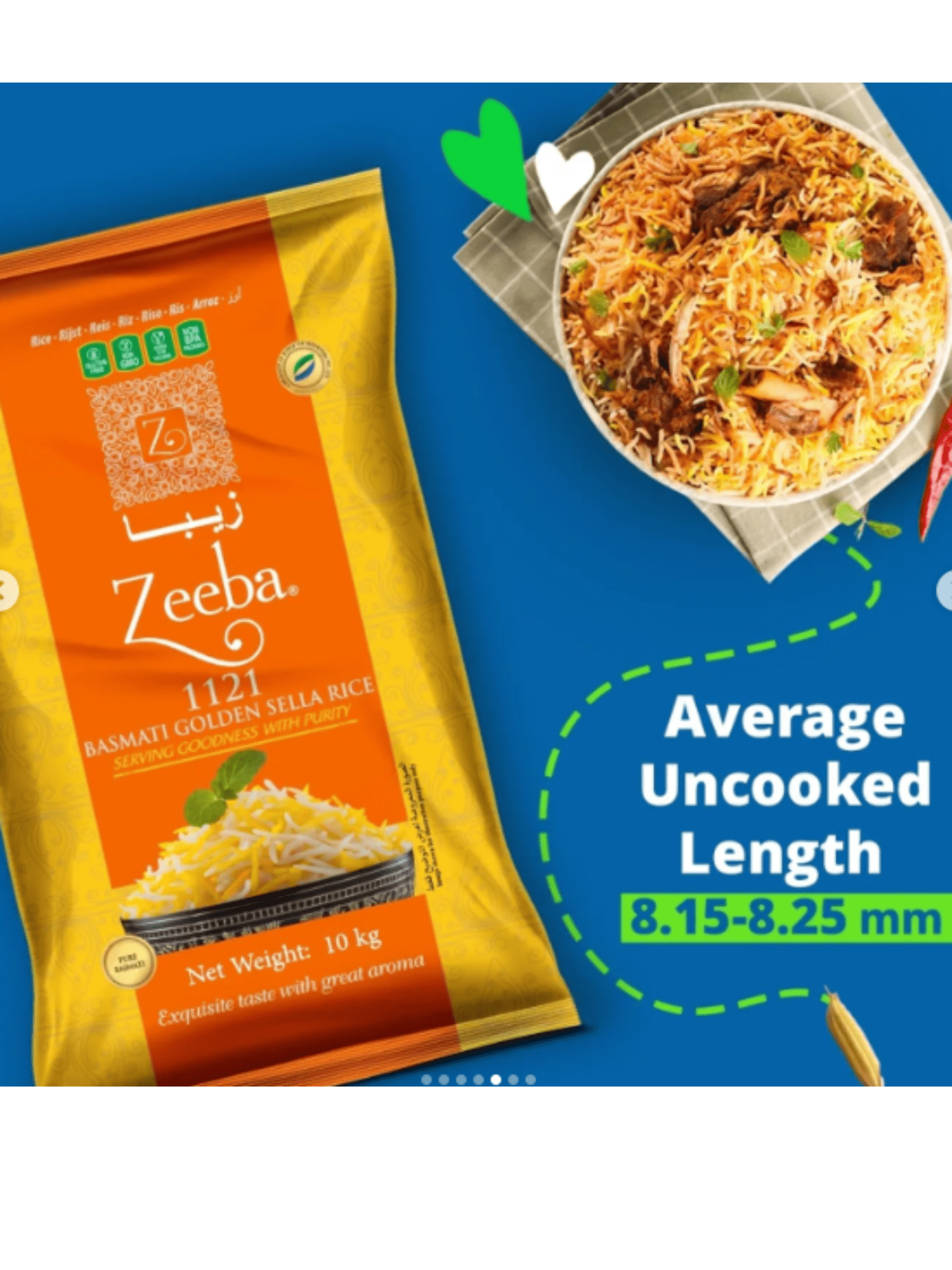 ZEEBA 1121 BASMATI GOLDEN SELLA RICE 10LB