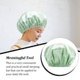 thumbnail image 3 of Linyer Female Sleeping Hat Bathroom Supplies Waterproof Elastic Shower Hair Caps Dust-proof Girl Head Cover Salon Accessories Green, 3 of 4