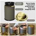 thumbnail image 5 of 9L/2.3GAL Bathroom Trash Cans Gold,Brush Brass Trash Can with Lid,Gold Trash Can for Bathroom,Bedroom, Powder Room,Office,Laundry Room (9L-Gery), 5 of 14