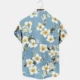 thumbnail image 3 of Jinhomg Men's Floral Vacation Shirt Casual Loose Button Down Tropical Hawaiian Shirt Big and Tall Comfy Short Sleeve Button Down Aloha Shirts Seasonal Sale Blue L, 3 of 4