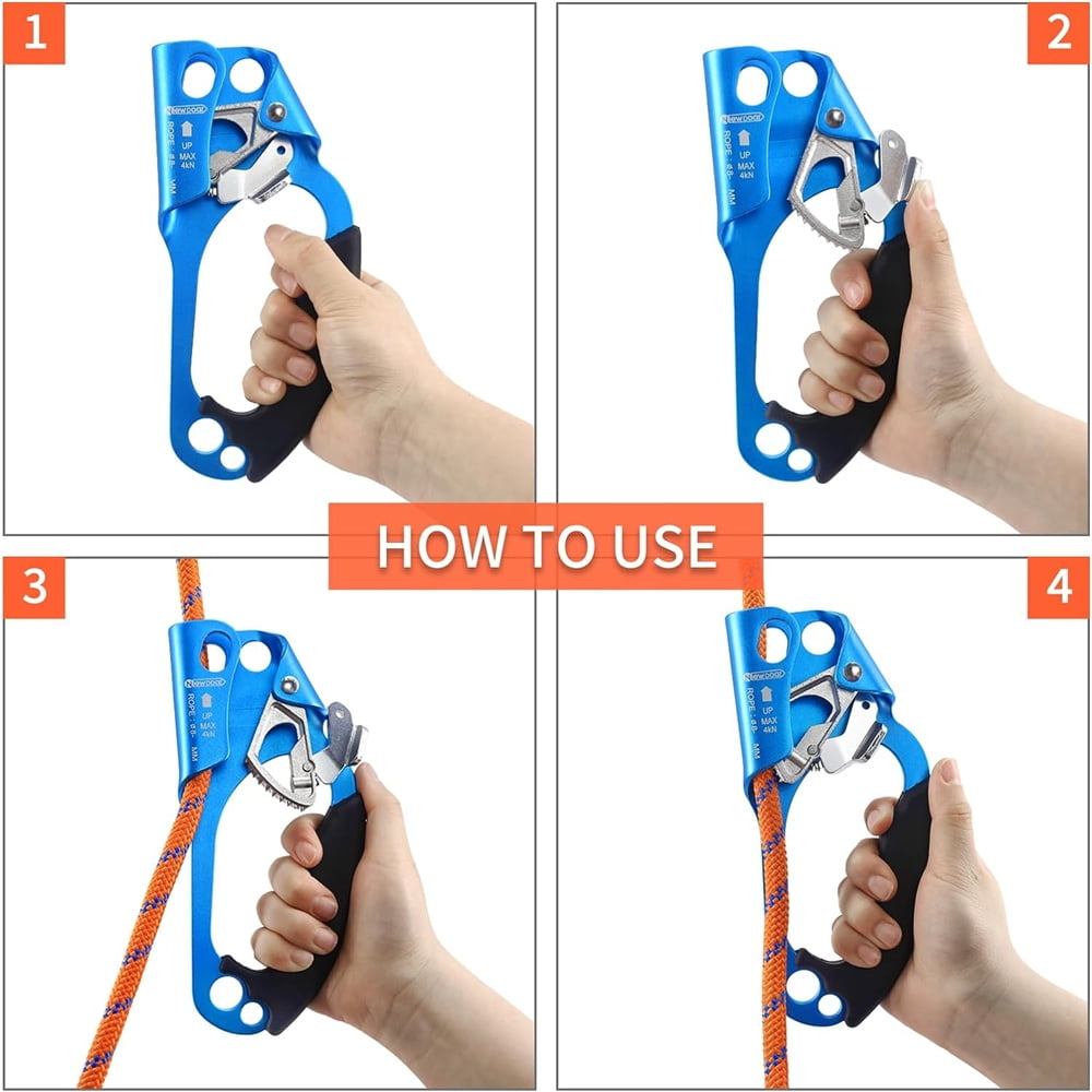 Lemohome Right Hand Ascender 8-13mm Vertical Rope Rock Climbing Caving Rescue Gear