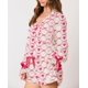 thumbnail image 4 of Pijama Yiulangde de seda para mujer, 2 piezas, estampado de corazones, estilo Galentine's, 4 of 5