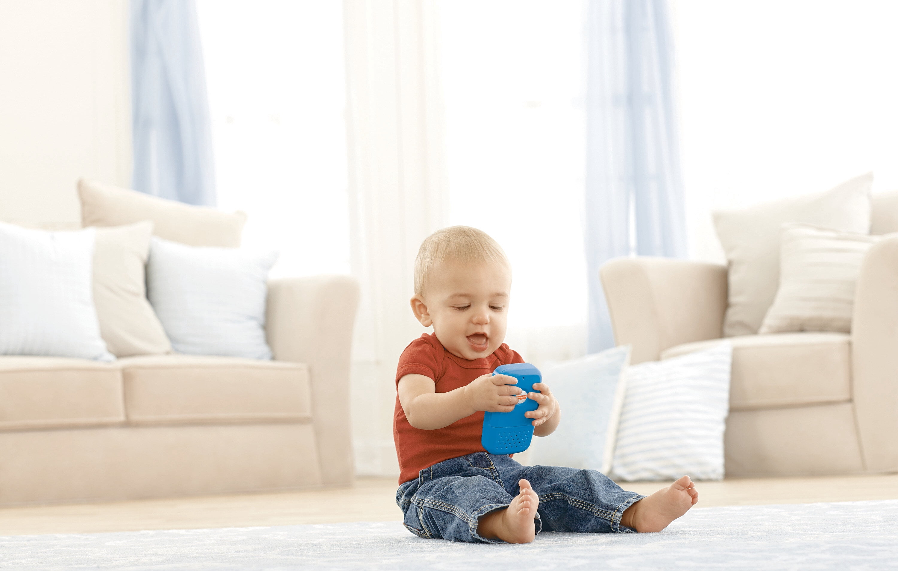 Fisher-Price Laugh & Learn Smart Phone Electronic Baby Learning Toy with Lights & Sounds, Blue