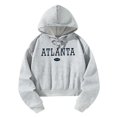 thumbnail image 4 of Sudadera con capucha para mujer Sudadera corta con capucha gris claro Sudadera con capucha corta de manga larga de moda SG, 4 of 8