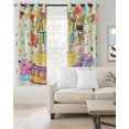 thumbnail image 2 of Happy Birthday Kitchen Curtains Beige Balloon Ribbon Cake Cafe Short Curtains for Bathroom Blackout Window Curtain Grommet Small Window Treatment Tier Drapes for Bedroom Living Room 52"x45"x2, 2 of 9