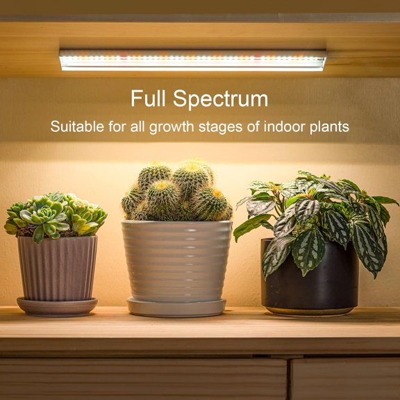 FGERFE-Grow Light, Full Spectrum Plant Light Strip for Indoor Plants, 96 LED Bright Grow Lamp with Auto On/Off Timer 4/8/12H, 4 Dimmable Brightness