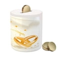 thumbnail image 3 of Wedding Piggy Bank, Wedding Rings Entangled in Shape of Heart 3D Style Romantic Design Art Print, Ceramic Coin Bank Money Box for Cash Saving, 3.6" X 3.2", Marigold White, by Ambesonne, 3 of 4
