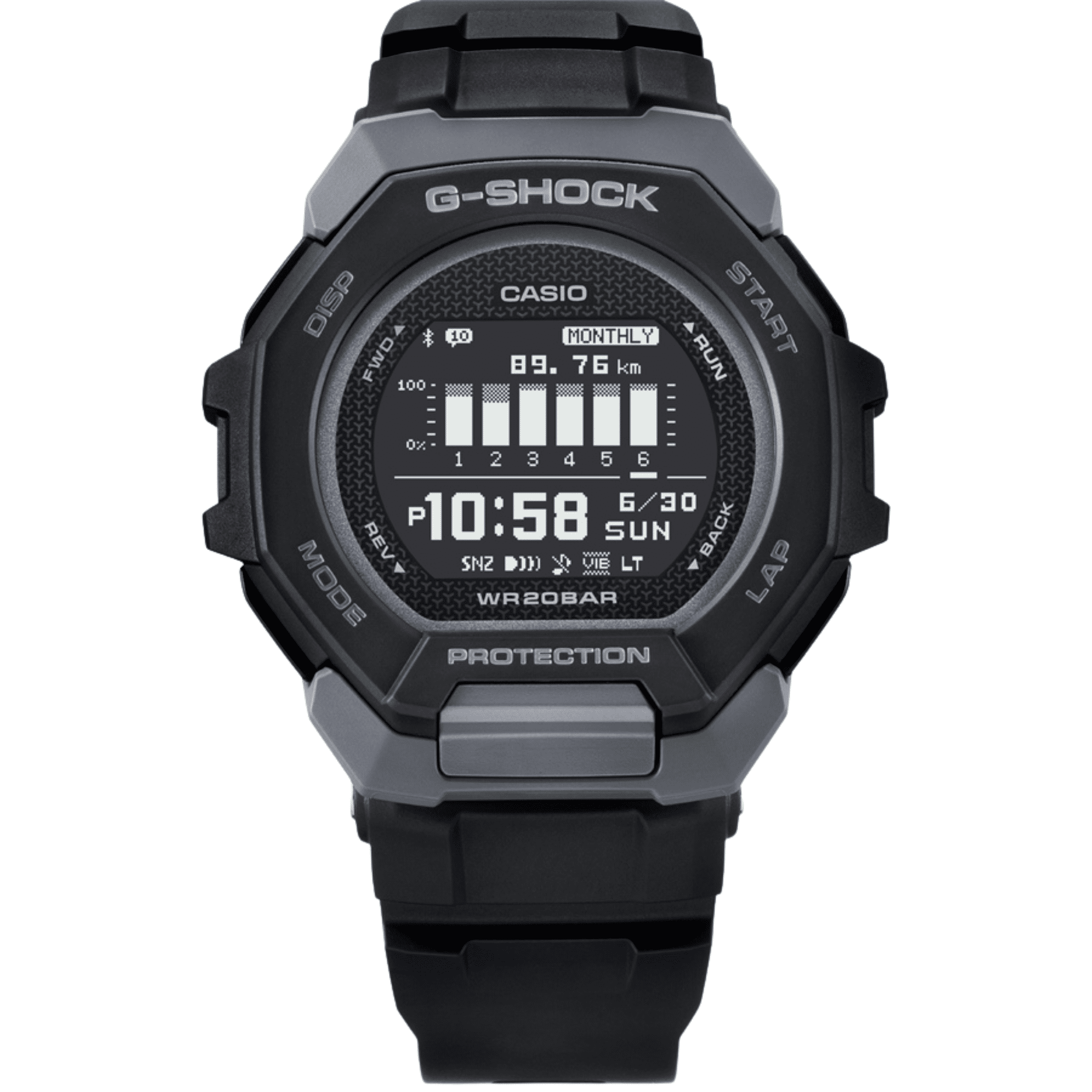G-Shock Men's Connected Fitness Watch GBD300-1 – Bluetooth, Shock Resistant, 200M Water Resistant, Black Resin