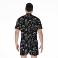 thumbnail image 2 of Black And White Horse Pattern Short Sleeve Men'S Rompers, Horse Lover Casual Summer Jumpsuits Outfit, 2 of 4