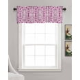 thumbnail image 3 of Boho Pink Flower Linen Curtain Valance for Bedroom/Bathroom/Kitchen/Office/Living/Dining Room Window,Spring Leaves Modern Minimalist White Rod Pocket Topper Decorative Cafe Drapes Panel 54"x18", 3 of 6