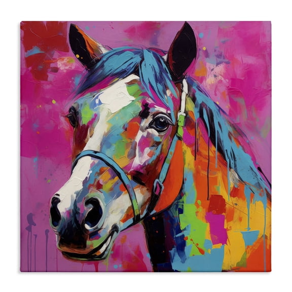 Stupell Industries Contemporary Modern Hue Horse Canvas Art, 17 x 17, by Irena Orlov