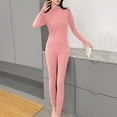 thumbnail image 5 of Annhoo Winter Turtleneck Outfits Long Sleeve Solid Color Comfortable Thermal Clothes Slim Fashion Underwear, 5 of 6