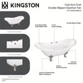 thumbnail image 5 of Aqua Eden VCT7DS6130NC8 61-Inch Cast Iron Oval Double Slipper Clawfoot Tub (7-Inch Faucet Drillings) in White/Brushed Nickel, 5 of 6