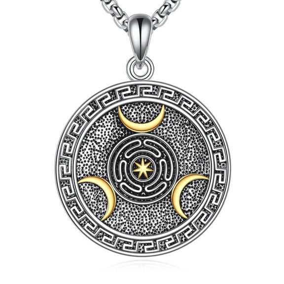 Hecate Necklace 925 Sterling Silver Hecate Pendant Necklace for Women Greek Greece Amulet Jewelry Gifts for Men