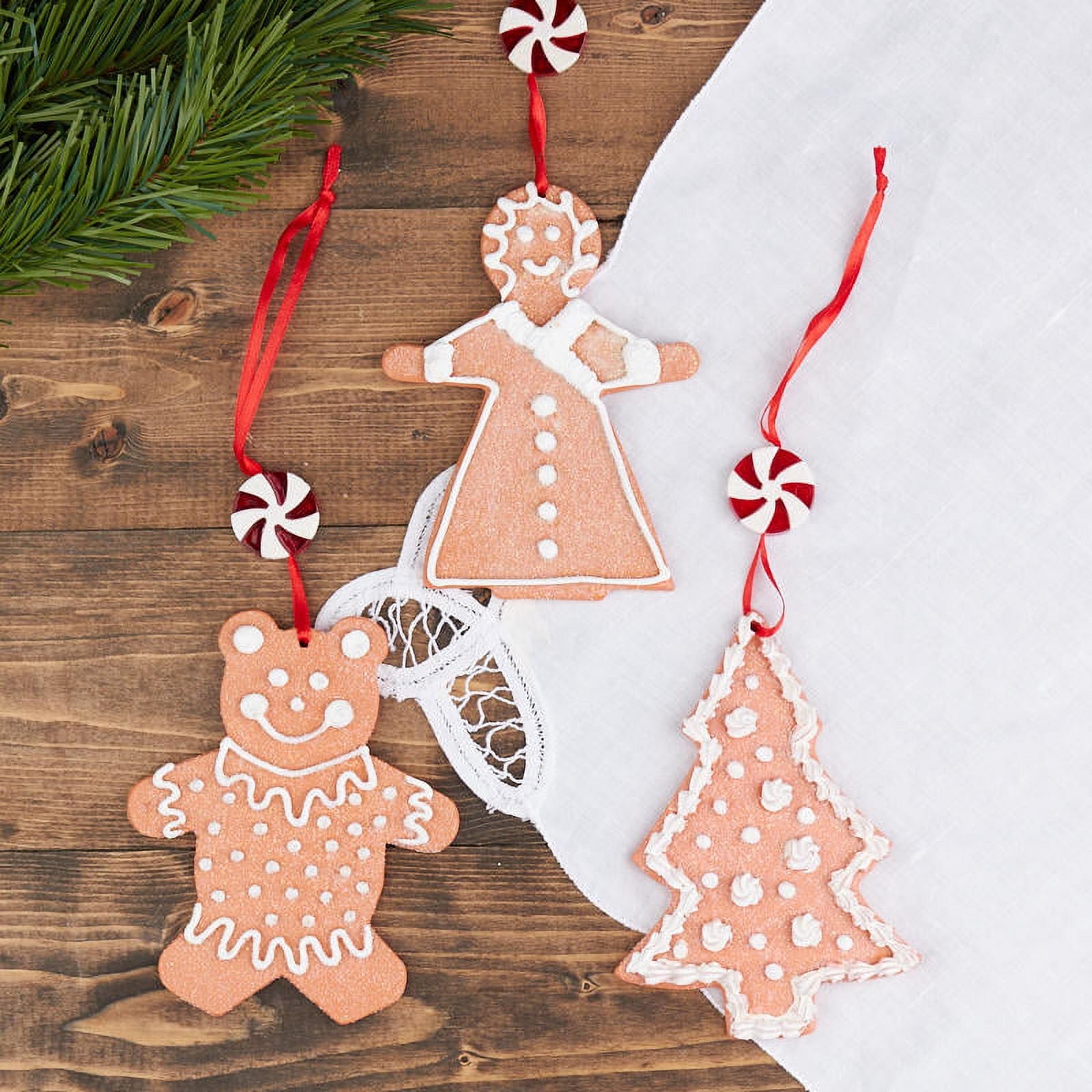 11pc Gingerbread and Peppermint Decoration Set - for Christmas - Factory Direct Craft