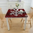thumbnail image 3 of BANET Tablecloth Merry Wood Waterproof Washable Square Table Cloth Cover for Party Banquet Home Dinner Decor White, 3 of 7