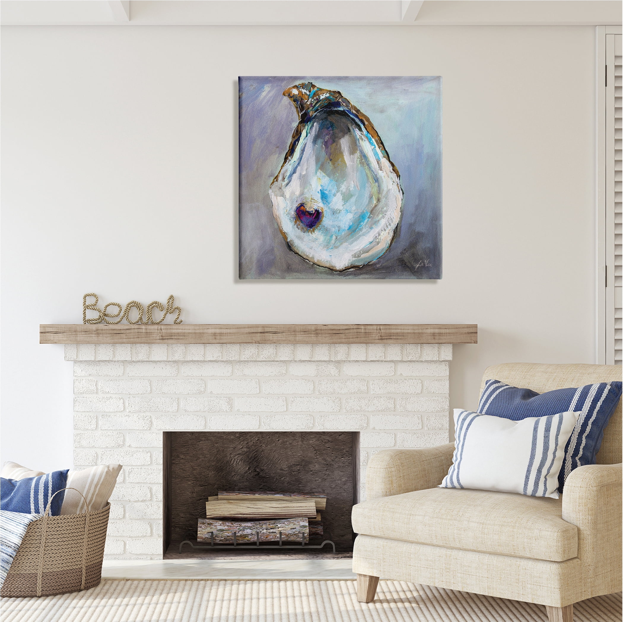 Stupell Industries Oyster Shell with Pearl Animals & Insects Painting Gallery Wrapped Canvas Print Wall Art, 30 x 30
