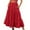 Red, variant on Pleated Skirts for Women, Casual Solid Color Layered Maxi Skirt, Flowy Ruffles Elastic Waist Pockets Sunskirt