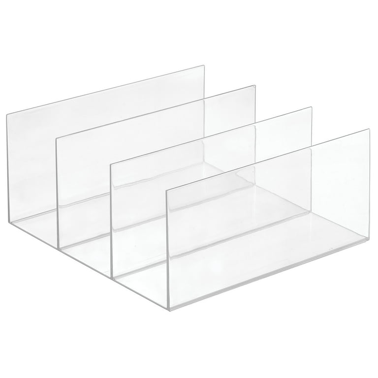 mDesign Plastic Divided Purse Storage Organizer for Closets, 3 Sections - Clear