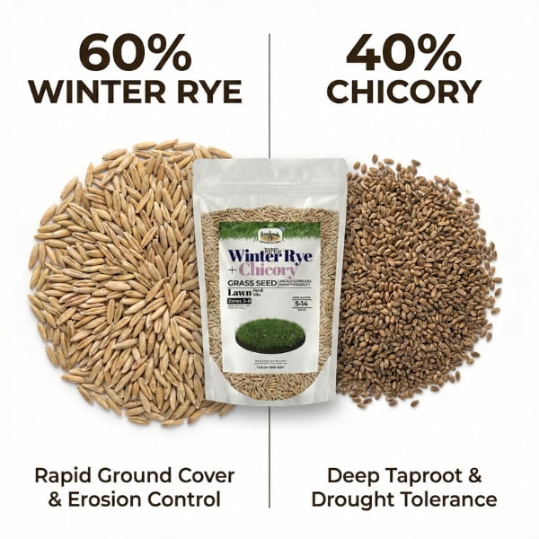 Old Cobblers Farm™ Winter Rye + Chicory Seed Mix (5 lbs | 10 lbs | 15 lbs | 20 lbs) (5lbs)