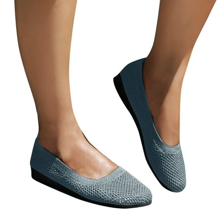 

Aueoeo Women S Flats Ballet Flats Fashion Women Ventilate Casual Round Head Comfy Casual Shoes Ballet Flats On Clearance