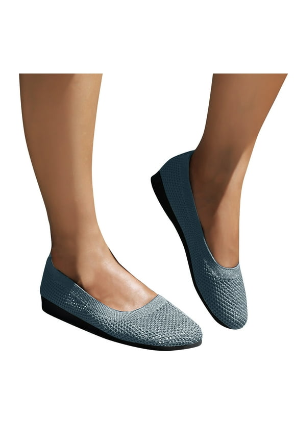 Flats For Women,Work Flats Fashion Women Ventilate Casual Round Head Comfy Casual Shoes Black Flats For Women On Clearance