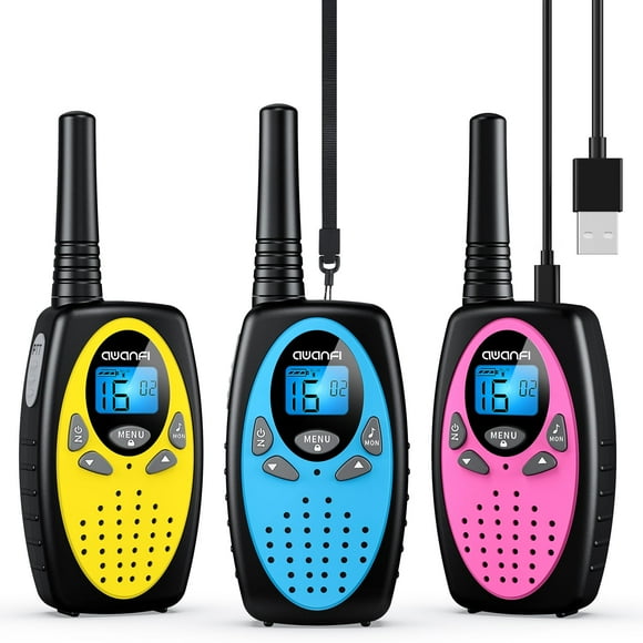 AWANFI Walkie Talkies for Kids Adults, Rechargeable Long Range Two Way Radios for Family Camping, Hiking, Cycling