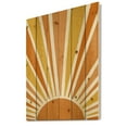 thumbnail image 2 of Designart 'Minimal Bright Shining Orange Sun Rays II' Modern Print on Natural Pine Wood, 2 of 5