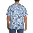 thumbnail image 3 of Gukieu Red Cherries Print Men's Short-sleeved Shirts, Button-down Pocket Shirts, T-shirts, Beach Vacation Travel Summer Clothing-4X-Large, 3 of 5