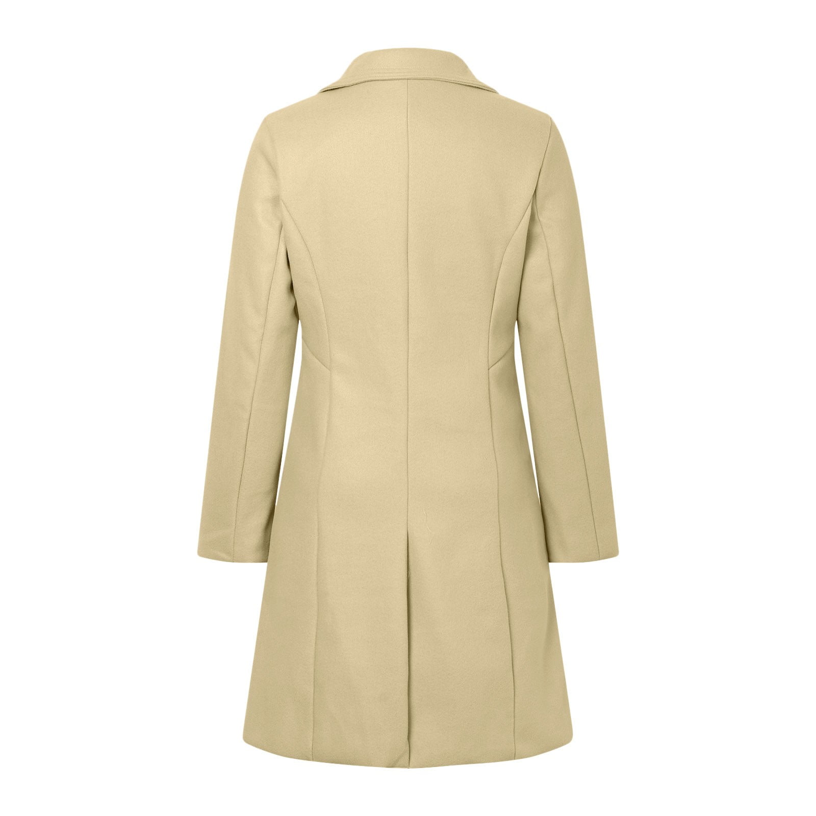 UAYOTSE Womens Long Double Coats Lapel Collar Pea Coat Winter Slim