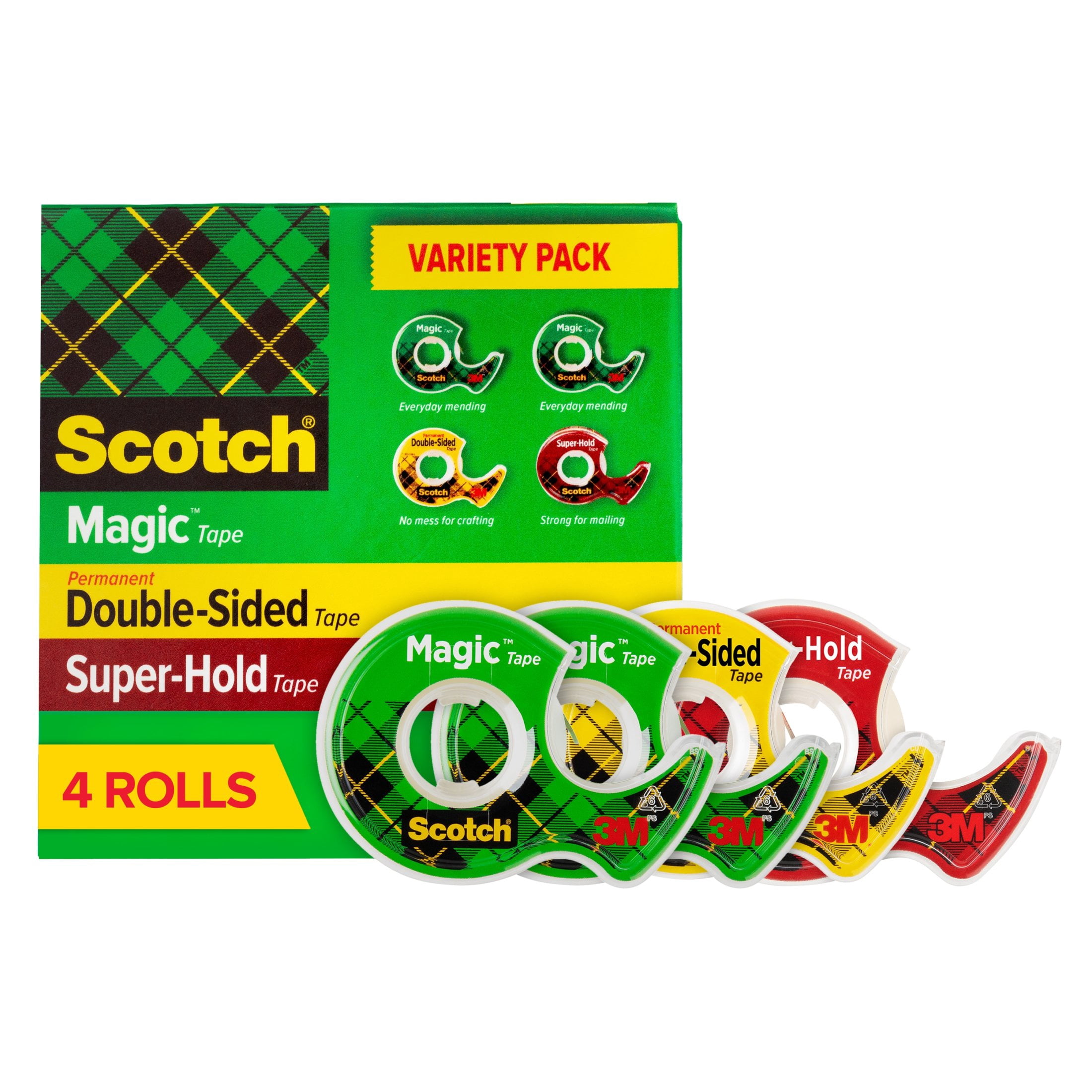 Scotch, Super Hold Tape, 3/4 in x 800 in, Clear, 3 Rolls - Walmart.com