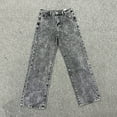 thumbnail image 6 of AHTJRT Wide Leg Jeans for Girls High Waisted Loose Baggy Trousers with Pockets Fashion Bowknot Patterns Pritned Denim Pants Dark Gray 14-15 Years, 6 of 9