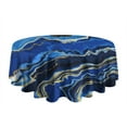 thumbnail image 5 of Dark Blue Marble Round Table Cloth,Wrinkle Resistant Table Cover with Polyester,Waterproof Reusable Tableclothes for Easter Birthday Picnic Wedding (Round,60x60inch), 5 of 6