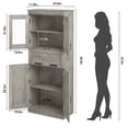 thumbnail image 2 of GloryStar 67" Tall Rustic Brown Storage Cabinet, Bathroom Organizer with Adjustable Shelf, Drawer, and Door, Freestanding for Living Room, Kitchen, or Laundry Room, 2 of 8