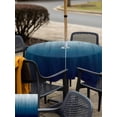 thumbnail image 5 of Outdoor Tablecloths with Umbrella Hole & Zipper, Navy Blue Ombre 60x60 Inch Square Tablecloths, Contemporary Gradient Abstract Art Waterproof Table Cloth, Patio/Pool/Picnic Table Covers, 5 of 8