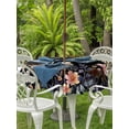 thumbnail image 3 of Outdoor Tablecloths with Umbrella Hole & Zipper, Black Spring Floral Round Tablecloth 54 Inch, Elegant Flowers Farmhouse Botanical Waterproof Table Cloth, Patio/Pool/Picnic Table Covers, 3 of 8