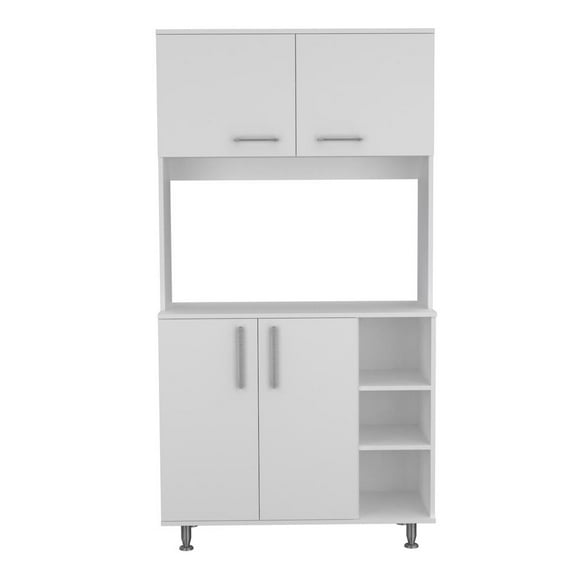 Malta Kitchen Pantry Double Door Cabinet, Four Legs, Three Shelves