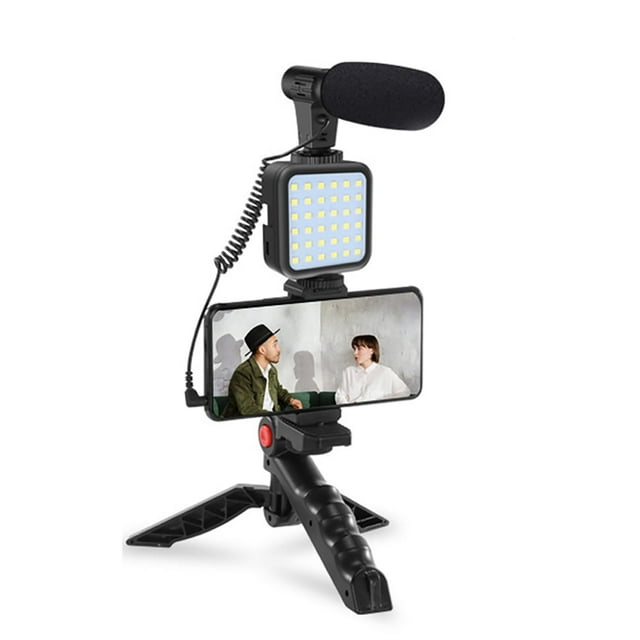POINTERTECK Smartphone Vlogging Kit LED Camera light with Tripod and Phone Holder Video LED Camera light with Tripod and Phone Holder Video Recording Equipment For Indoor Outdoor Smartpho