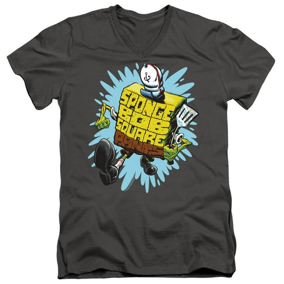 Spongebob Letter Spongebob Unisex Adult V-Neck T Shirt