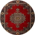 thumbnail image 1 of Ahgly Company Indoor Round Traditional Brown Persian Area Rugs, 3' Round, 1 of 6