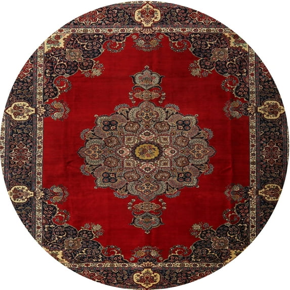 Ahgly Company Indoor Round Traditional Brown Persian Area Rugs, 3' Round