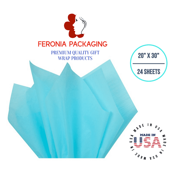 Oxford Blue Tissue Paper Squares, Bulk 24 Sheets, Presents by Feronia  packaging, Made In USA Large 20 Inch x 30 Inch 