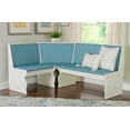 thumbnail image 2 of Linon Weston 3-Piece Farmhouse Indoor Corner Dining Nook with 5-Piece Cushion Set, White/Capri Blue, 2 of 28