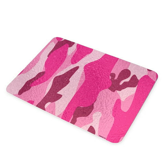 KuzmarK Glass Cheese Cutting Board 11"x7.75" - Camoflauge for Girls